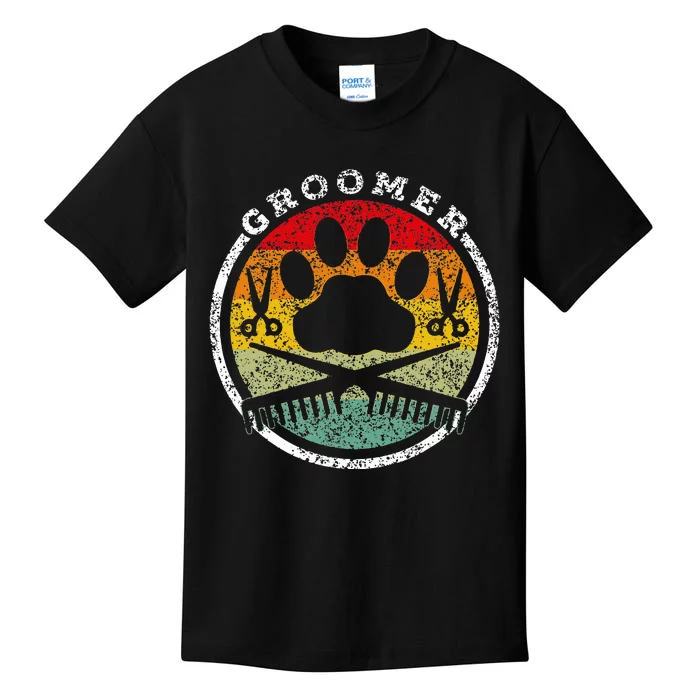 Groomer Cute Dogs Dog Grooming Kids T-Shirt