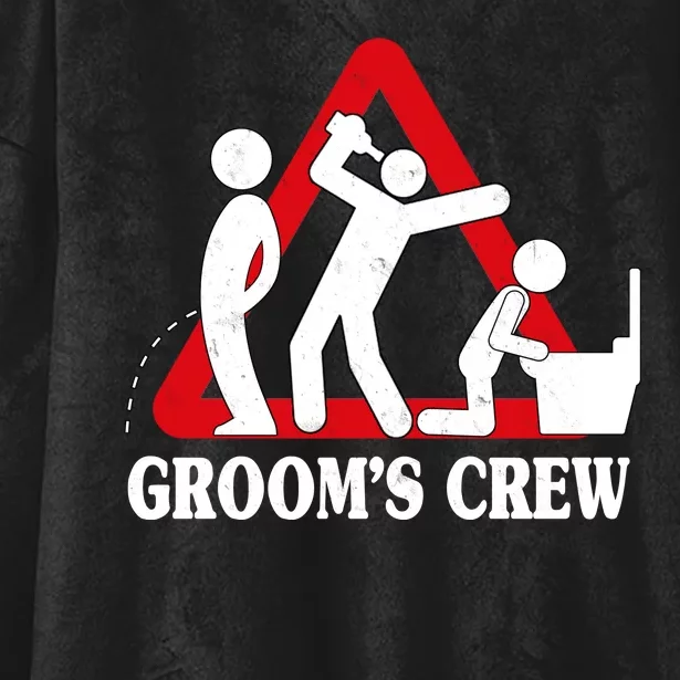 Grooms Crew Drunk Bachelor Party Hooded Wearable Blanket