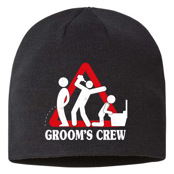 Grooms Crew Drunk Bachelor Party 8 1/2in Sustainable Knit Beanie