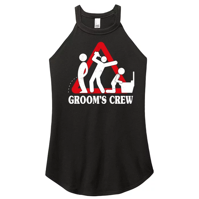 Grooms Crew Drunk Bachelor Party Women’s Perfect Tri Rocker Tank