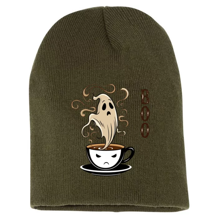 Ghostly Coffee Delight Vintage Style Short Acrylic Beanie