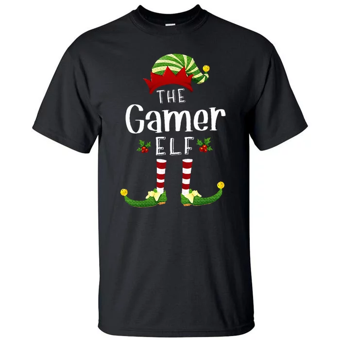 Gamer Christmas Elf Matching Pajama XMas Party Tall T-Shirt