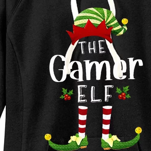 Gamer Christmas Elf Matching Pajama XMas Party Women's Fleece Hoodie