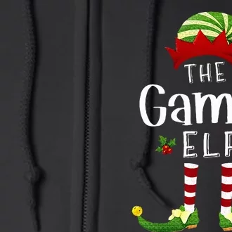 Gamer Christmas Elf Matching Pajama XMas Party Full Zip Hoodie