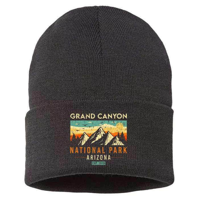 Grand Canyon Est 1919 Arizona Vintage Retro National Park Sustainable Knit Beanie