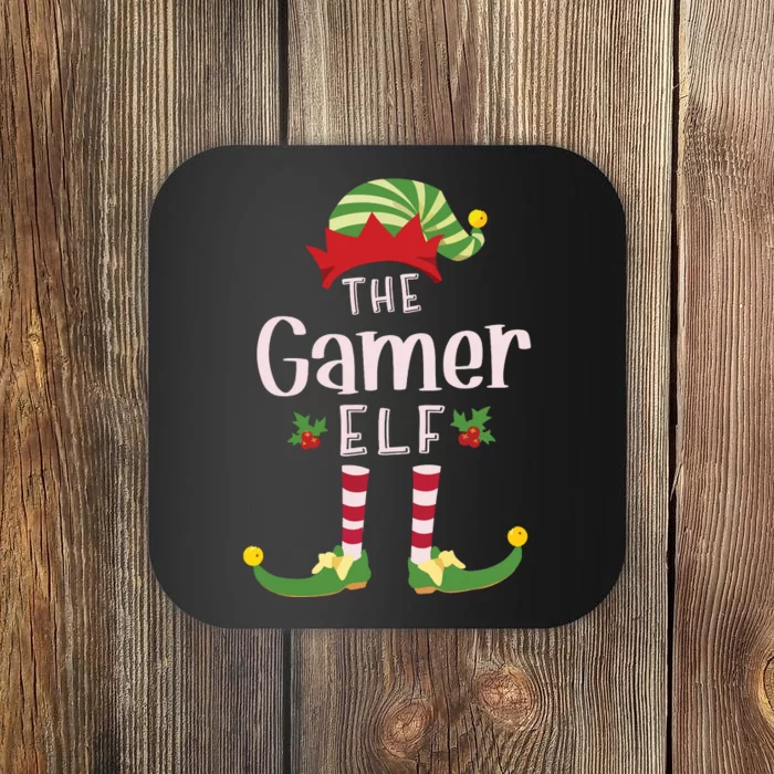 Gamer Christmas Elf Matching Pajama Xmas Party Coaster