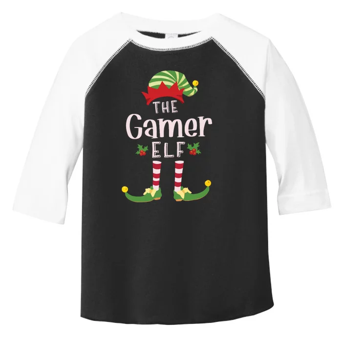 Gamer Christmas Elf Matching Pajama Xmas Party Toddler Fine Jersey T-Shirt