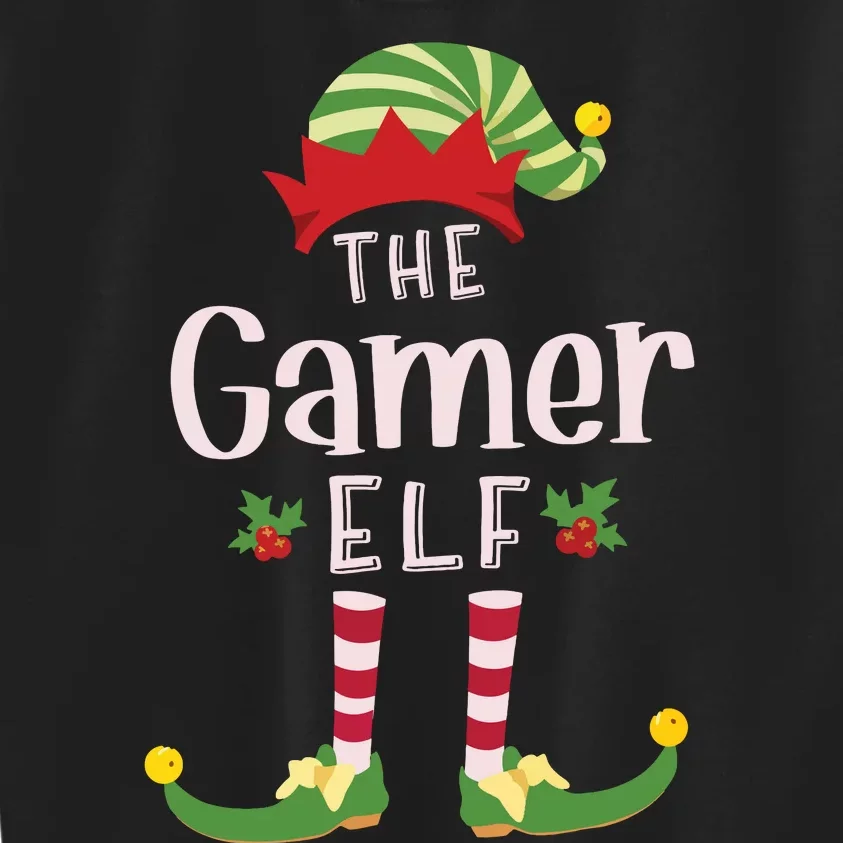 Gamer Christmas Elf Matching Pajama Xmas Party Kids Sweatshirt