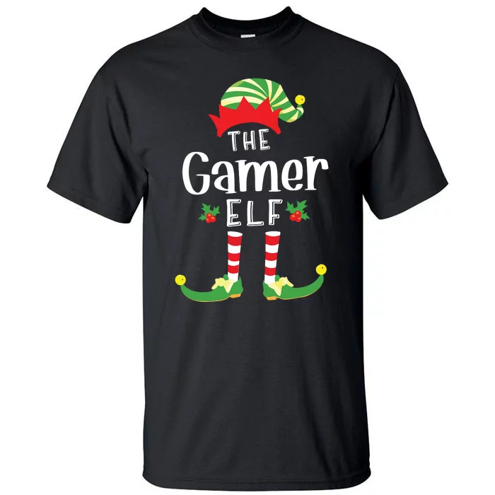 Gamer Christmas Elf Matching Pajama Xmas Party Tall T-Shirt