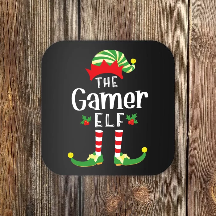 Gamer Christmas Elf Matching Pajama Xmas Party Coaster