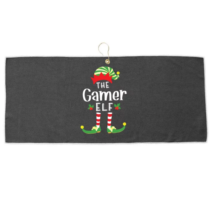 Gamer Christmas Elf Matching Pajama Xmas Party Large Microfiber Waffle Golf Towel