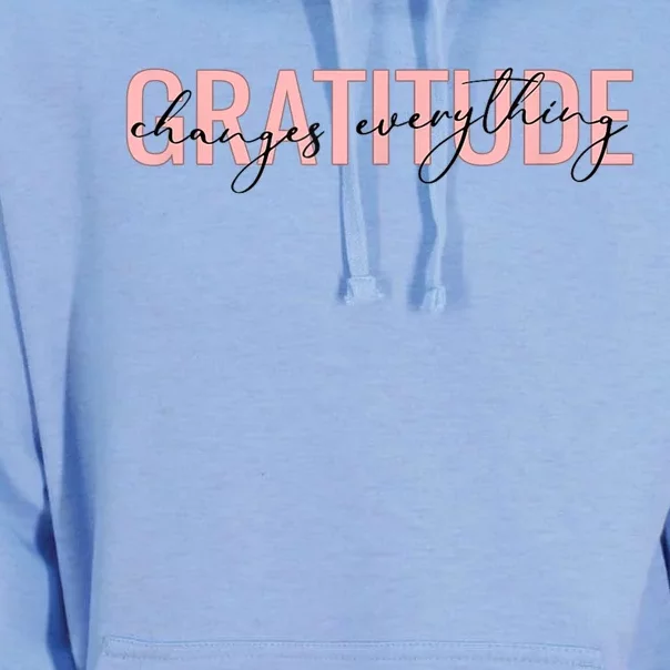 GRATITUDE CHANGES EVERYTHING Motivational Positive Message Unisex Surf Hoodie