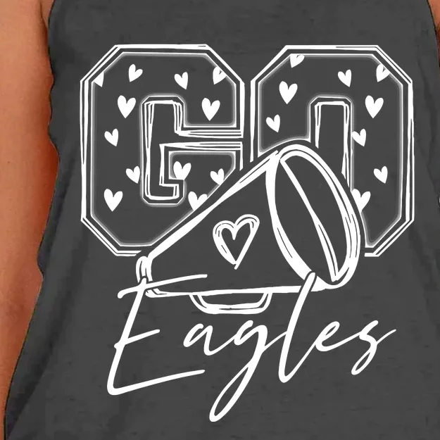 Go Cheer Eagles Design Gift For Girl Boy Women's Knotted Racerback Tank