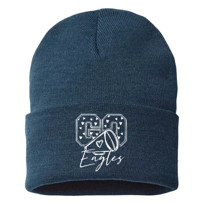 Go Cheer Eagles Design Gift Sustainable Knit Beanie