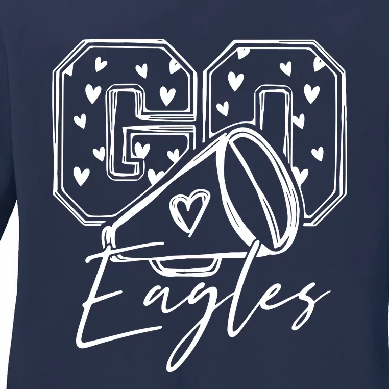 Go Cheer Eagles Design Gift Ladies Long Sleeve Shirt