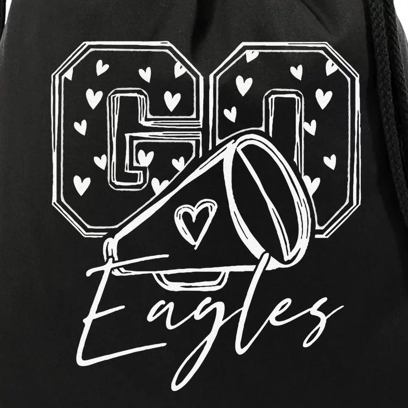 Go Cheer Eagles Design Gift Funny Drawstring Bag