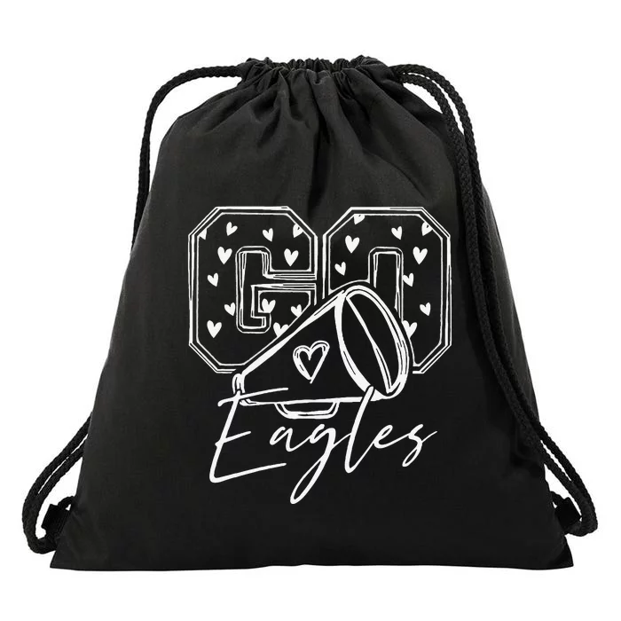 Go Cheer Eagles Design Gift Funny Drawstring Bag