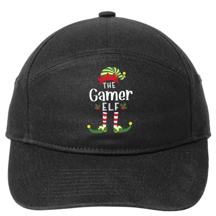 Gamer Christmas Elf Matching Pajama Xmas Party 7-Panel Snapback Hat