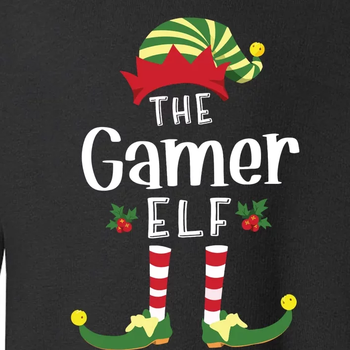 Gamer Christmas Elf Matching Pajama Xmas Party Toddler Sweatshirt