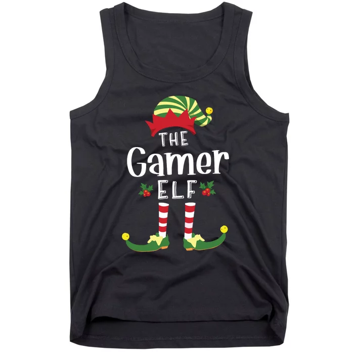 Gamer Christmas Elf Matching Pajama Xmas Party Tank Top