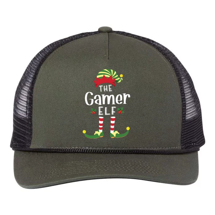 Gamer Christmas Elf Matching Pajama Xmas Party Retro Rope Trucker Hat Cap