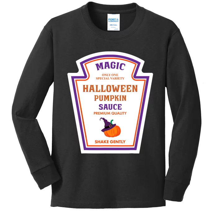 Group Condiments Funny Diy Halloween Costume Pumpkin Sauce Kids Long Sleeve Shirt