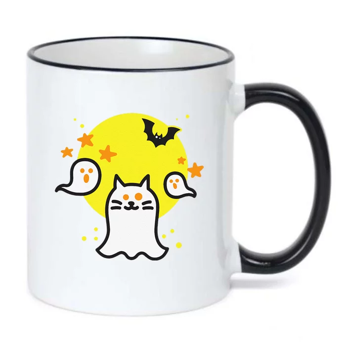 Ghost Cat Funny Halloween Costume For Women Black Color Changing Mug