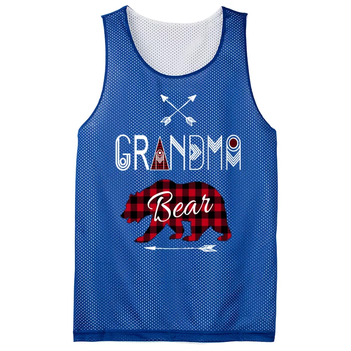 Grandma Cool Funny Gift Buffalo Plaid Family Camp Bear Mesh Reversible Basketball Jersey Tank