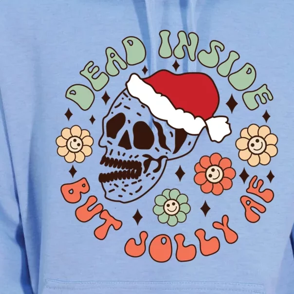 Groovy Christmas Funny Skeleton Dead Inside But Jolly Af Gift Unisex Surf Hoodie