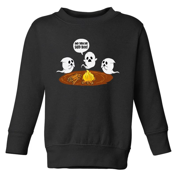 Ghost Campfire Funny Halloween Toddler Sweatshirt