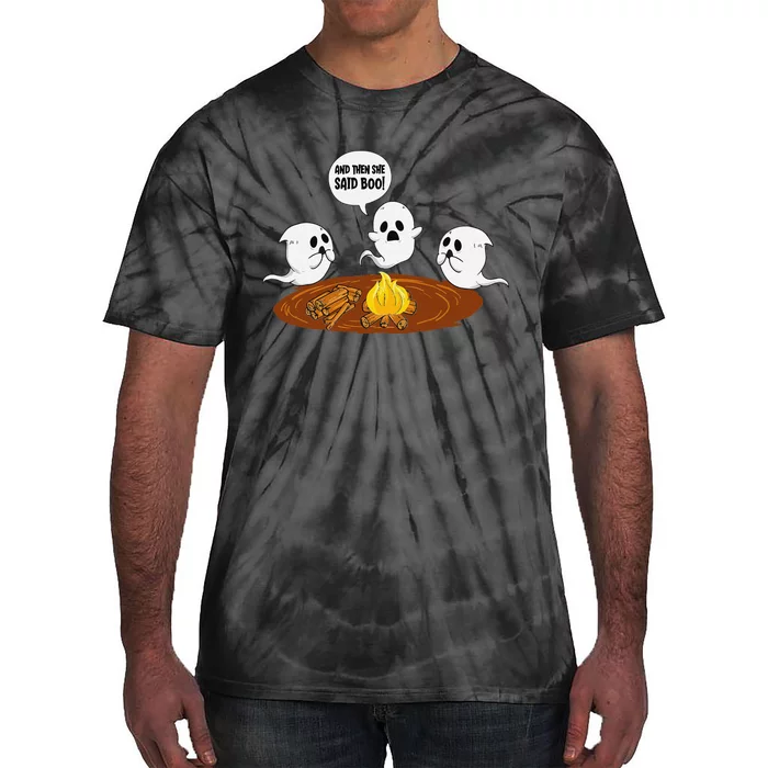 Ghost Campfire Funny Halloween Tie-Dye T-Shirt