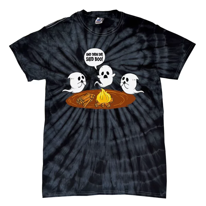 Ghost Campfire Funny Halloween Tie-Dye T-Shirt