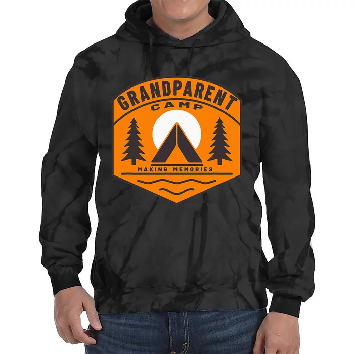 Grandparent Camp Fun Family Cousin Camping Grandchildren Tie Dye Hoodie