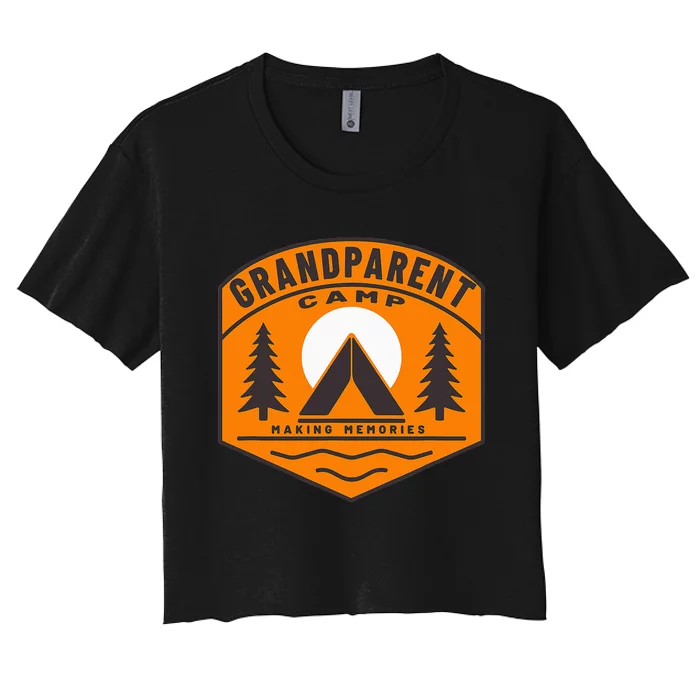 Grandparent Camp Fun Family Cousin Camping Grandchildren Women's Crop Top Tee