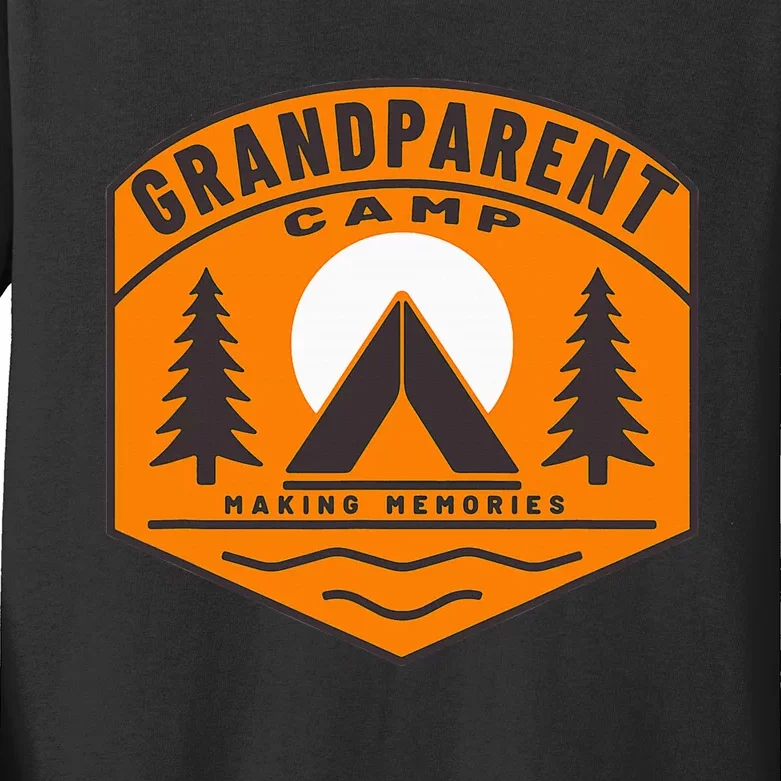 Grandparent Camp Fun Family Cousin Camping Grandchildren Kids Long Sleeve Shirt