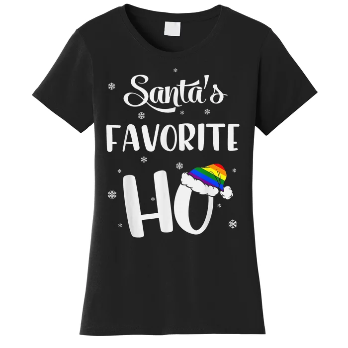 Gay Christmas Funny LGBT Happy Holigays Rainbow Party Gift Women's T-Shirt