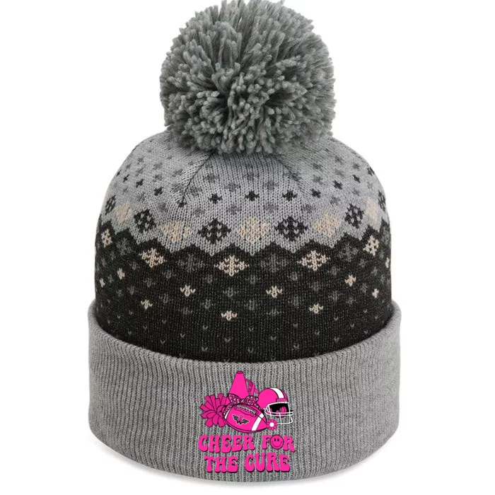 Groovy Cheer For The Cure Football Breast Cancer Support Gift The Baniff Cuffed Pom Beanie