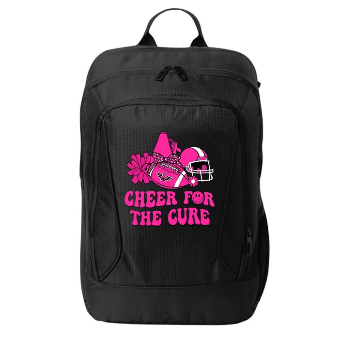 Groovy Cheer For The Cure Football Breast Cancer Support Gift City Backpack