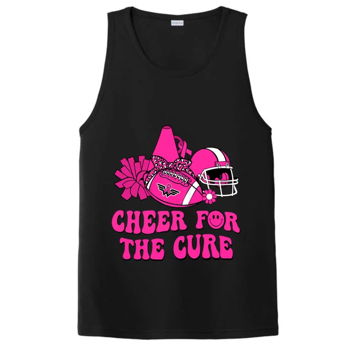 Groovy Cheer For The Cure Football Breast Cancer Support Gift Performance Tank