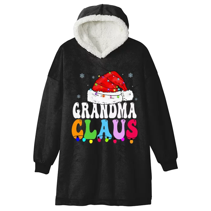 Grandma Claus Funny Xmas Family Matching Grandma Christmas Hooded Wearable Blanket