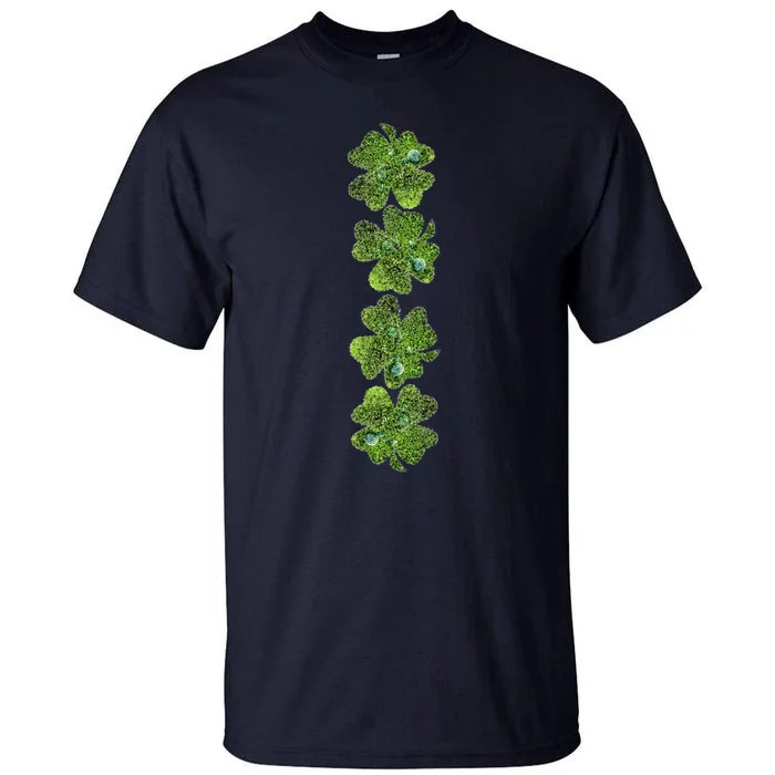 Green Clovers Funny Irish Shamrock Saint Patrick's Day Tall T-Shirt