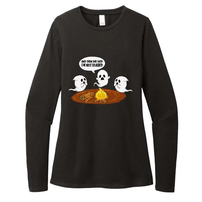 Ghost Campfire Funny Halloween Womens CVC Long Sleeve Shirt