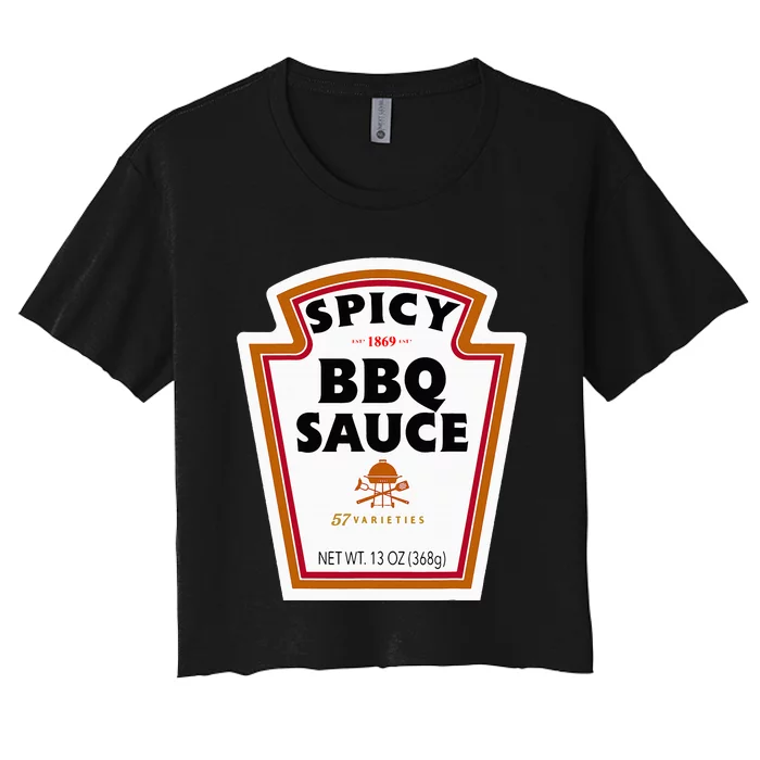 Group Condiments Funny Diy Halloween Costume Bbq Sauce Women's Crop Top Tee