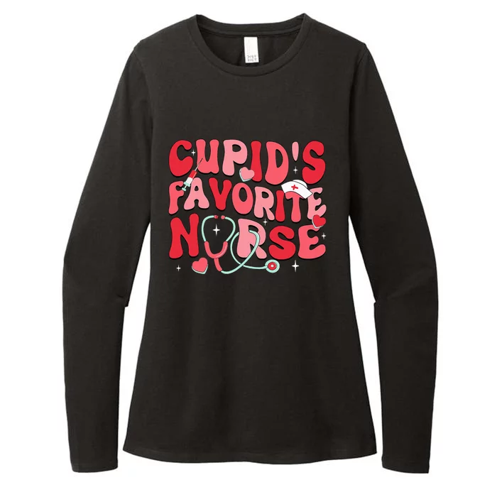 Groovy Cupids Favorite Nurse Valentines Day Nurse Life Womens CVC Long Sleeve Shirt