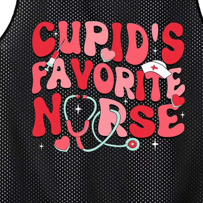 Groovy Cupids Favorite Nurse Valentines Day Nurse Life Mesh Reversible Basketball Jersey Tank