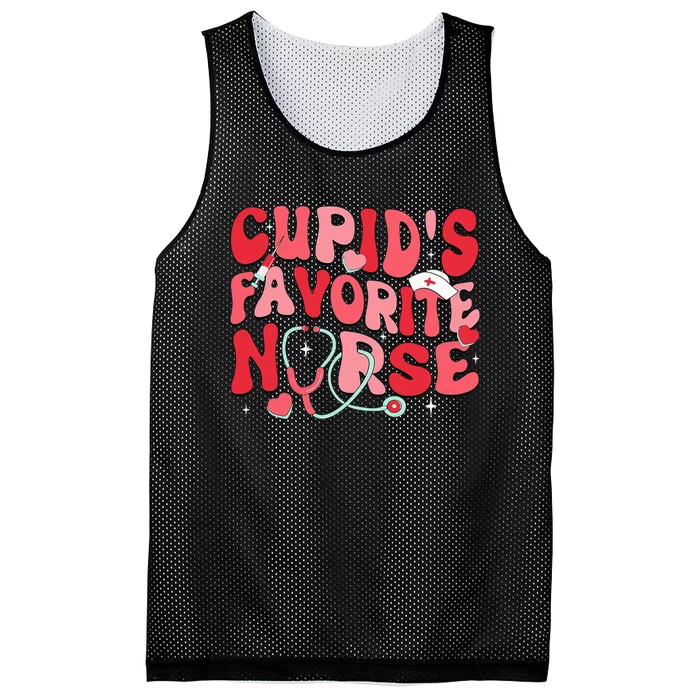 Groovy Cupids Favorite Nurse Valentines Day Nurse Life Mesh Reversible Basketball Jersey Tank