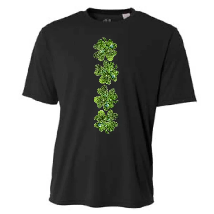 Green Clovers Funny Irish Shamrock Saint Patrick's Day Cooling Performance Crew T-Shirt