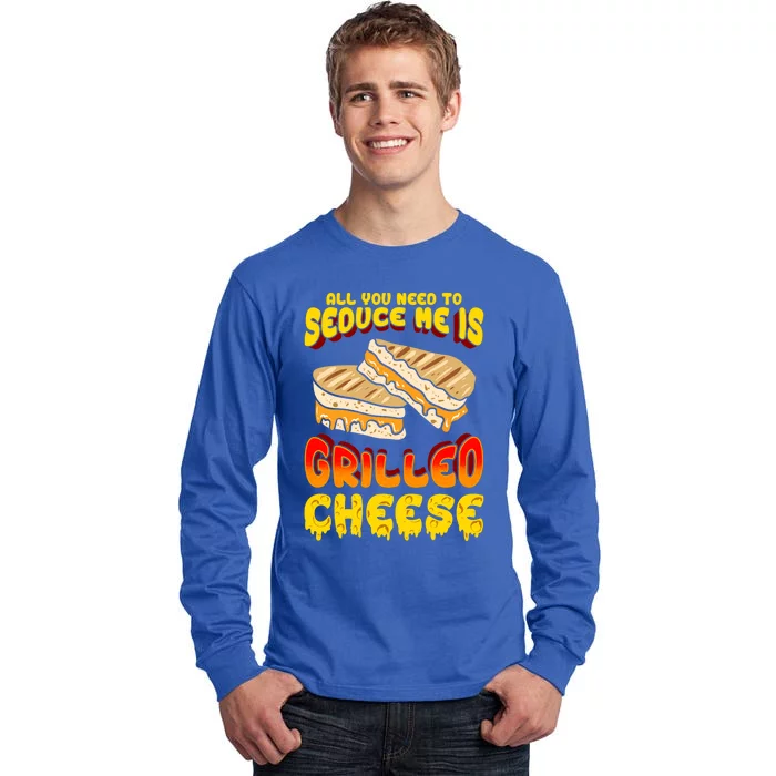 Grilled Cheese Foodie Gift Campfire Toaster Sandwich Graphic Gift Tall Long Sleeve T-Shirt