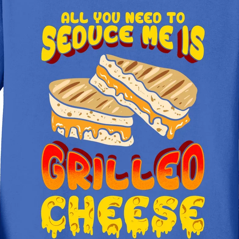 Grilled Cheese Foodie Gift Campfire Toaster Sandwich Graphic Gift Kids Long Sleeve Shirt