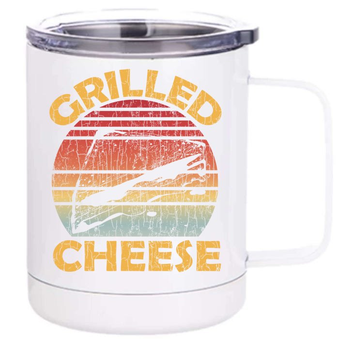 Grilled Cheese Funny Food Lover Eater Graphic Meaningful Gift Front & Back 12oz Stainless Steel Tumbler Cup